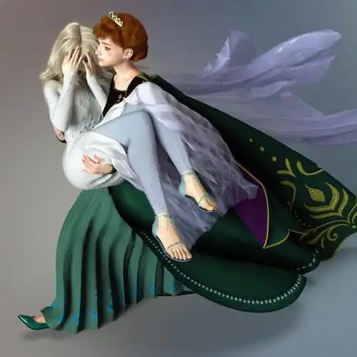 不同画风的《冰雪奇缘》,安娜公主男友力十足,艾莎女王变社会人