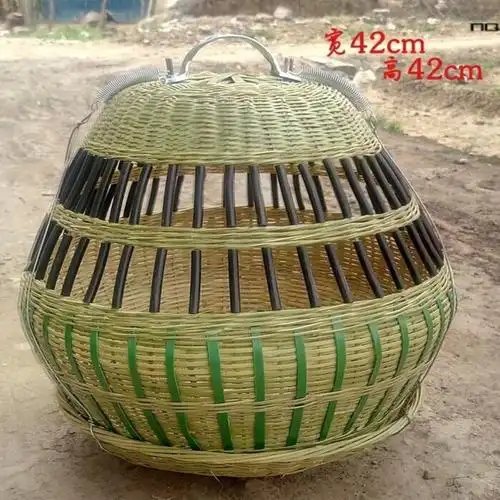 竹编新品鸡笼中号手工竹鸡笼子上山笼鸡媒笼笼子