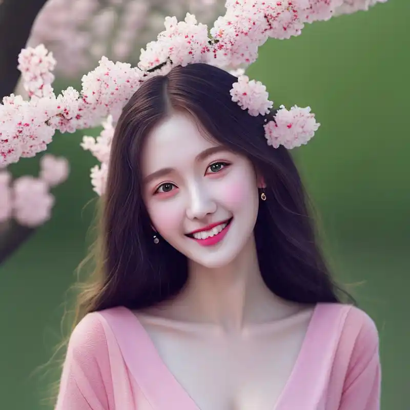 风华绝代俏佳人,眸眸含情瑰丽妍.  红唇微启笑意盈,花容月貌胜春仙.