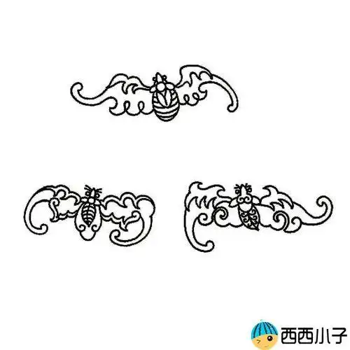 玉雕蝙蝠简笔画
