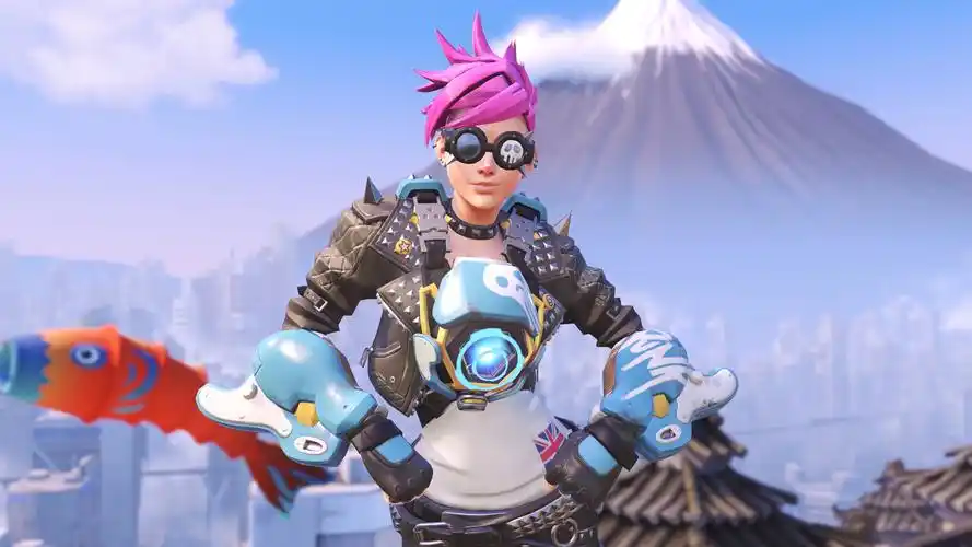 《守望先锋》猎空个性造型2k高清壁纸