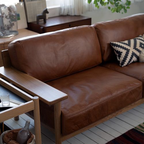 mujiidee无印良品真皮高端轻奢现代简约客厅头层皮艺沙发