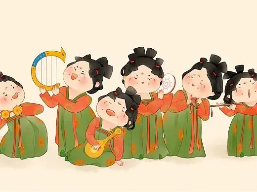 唐宫夜宴插画-儿童插画1年前手机壁纸平面-其他平面1年前装饰画插画