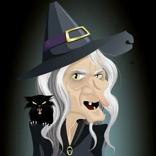 狰狞巫婆吓人头像