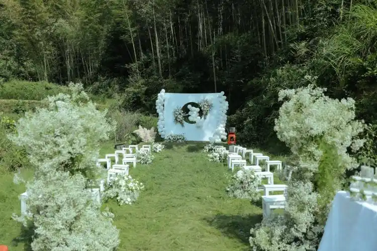 农村草坪婚礼现场布置