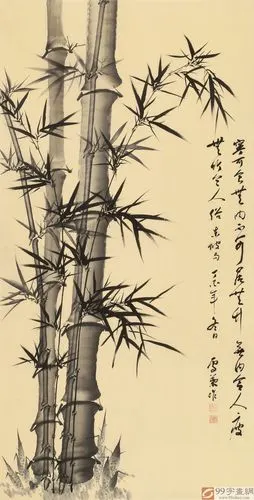 清雅书房茶室国画《宁可食无肉 不可居无竹》 颍淮书画名家 - 竹子画