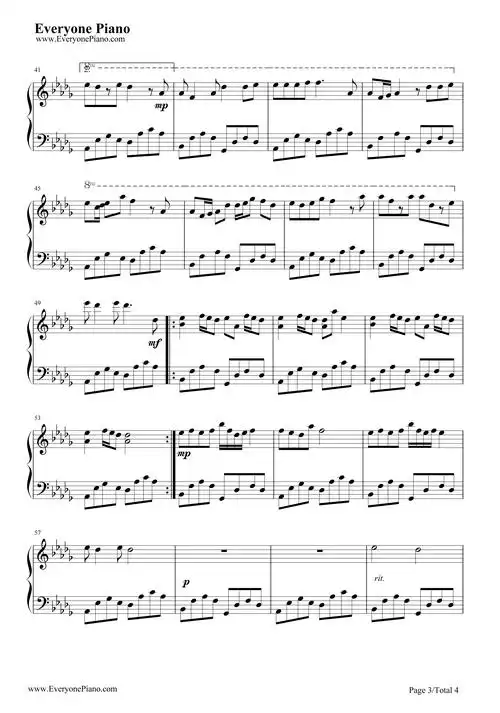 you-寒蝉鸣泣之时解目明篇ed五线谱预览3