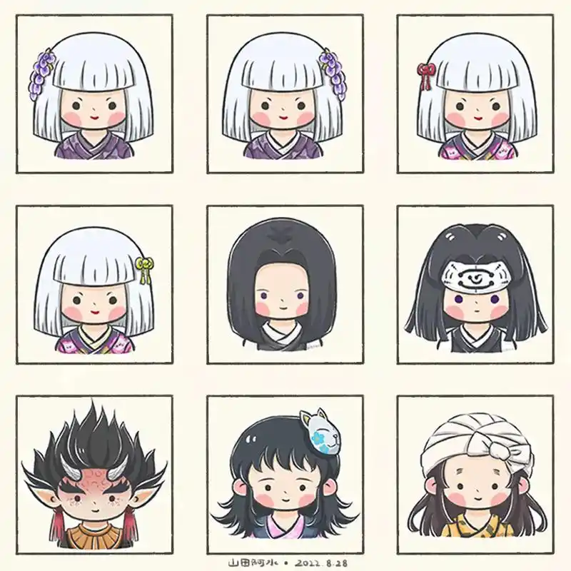 【鬼灭之刃|q版小头像|第六弹】第六弹的人物: 产屋敷彼方, - 抖音