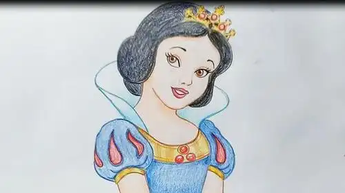 适合初学者学习的彩铅简笔画 白雪公主喜欢的快来试试吧