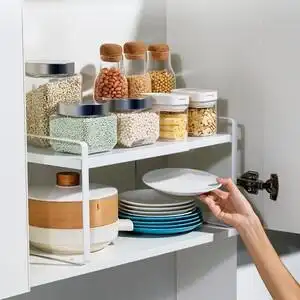 ikea宜家可伸缩厨房置物架台面橱柜隔板分层架柜内调料收纳神器桌