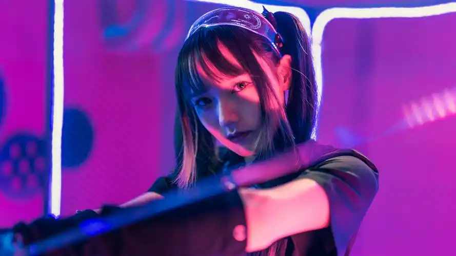 猫耳少女炫酷电子风写真,高清壁纸图片,大陆美女-回车桌面