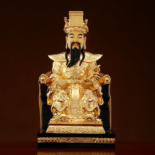 王母涛羽贴金铜雕玉皇大帝娘娘像神神像玉帝佛像摆件