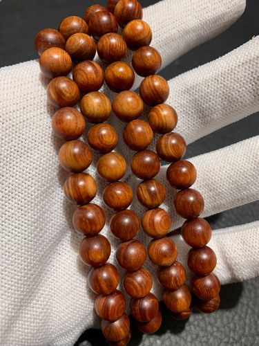 长白山琥珀木北沉香手串108粒佛珠明子手链念珠佛珠