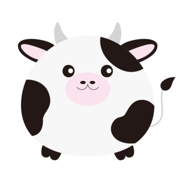 卡通简约圆形奶牛