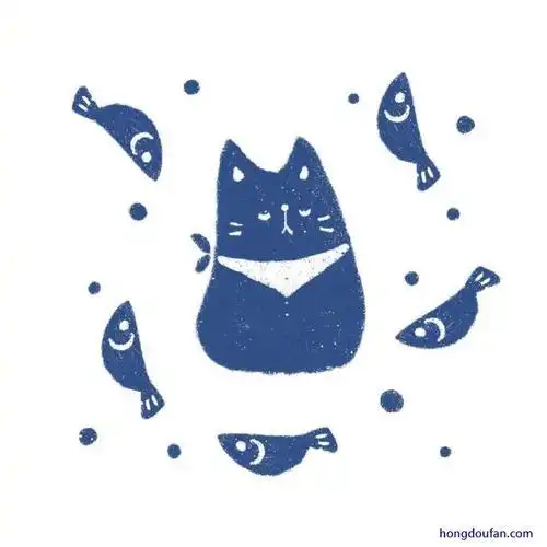 可爱的蓝色小猫咪猫咪简笔画大全