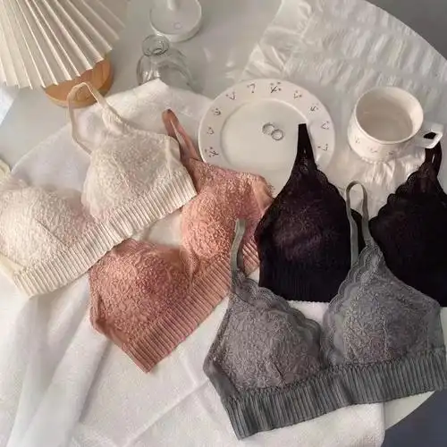 内衣女小胸聚拢收副乳防下垂胸罩法式轻薄舒适美背无钢圈蕾丝文胸