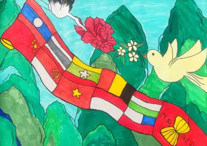 我校积极参加第二届中国东盟青少年绘画展