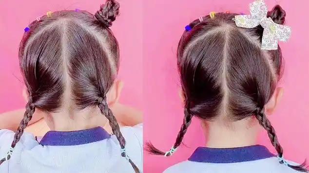 儿童可爱丸子头发型上学发型