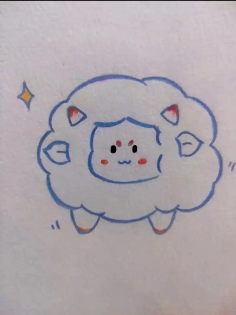 云朵小羊绘画教程#绘画 #绘画教程 #手绘  - 抖音