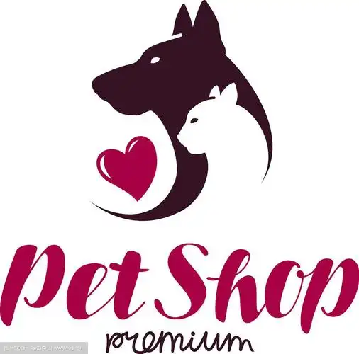 宠物店或兽医诊所标志动物猫狗