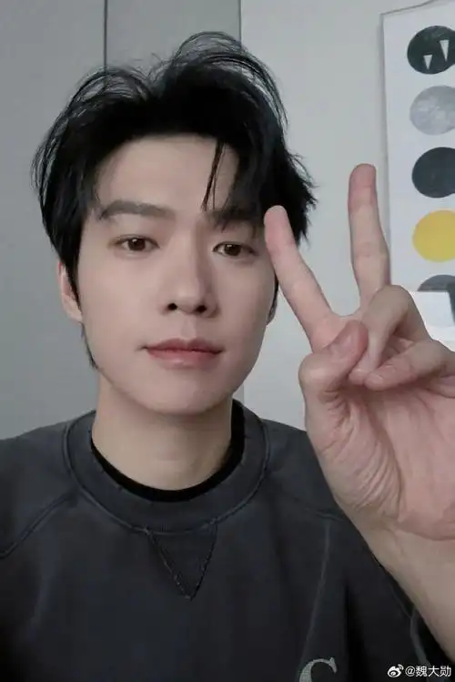 魏大勋晒比耶自拍