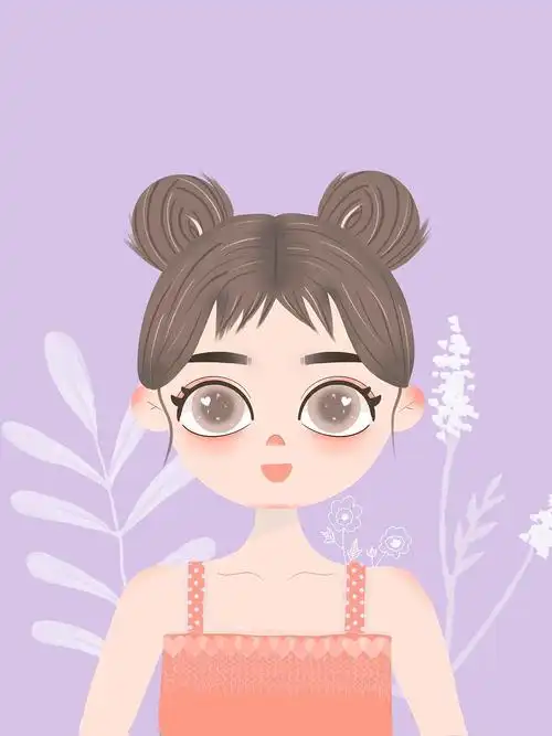 两个丸子头的女孩