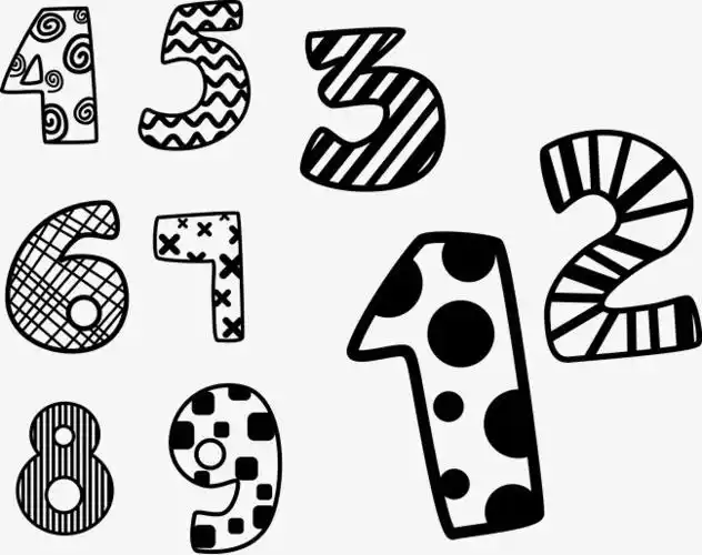 1-9创意数字图形矢量图