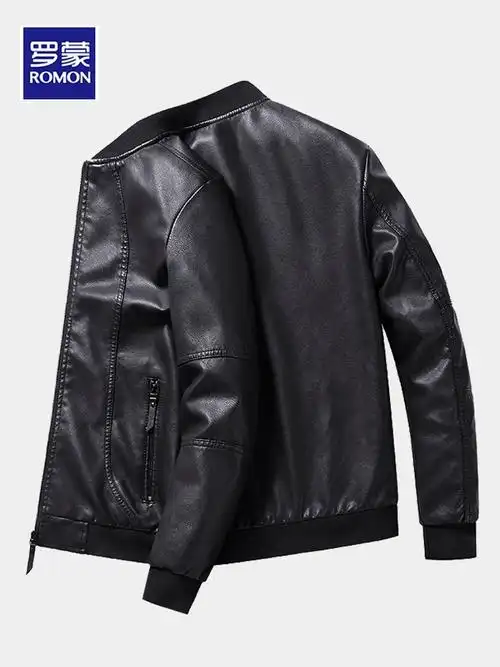 皮衣男士外套机车皮夹克男潮流加绒加厚新款2021爆款春季秋装——品牌