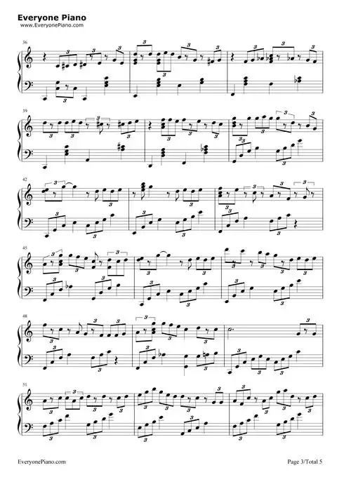 圣诞结-陈奕迅五线谱预览3