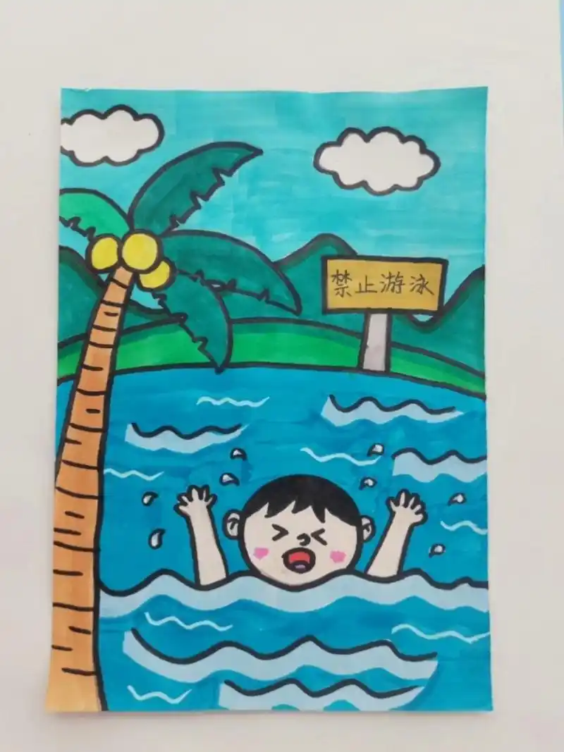 夏季防溺水儿童简笔画 夏季防溺水儿童简笔画