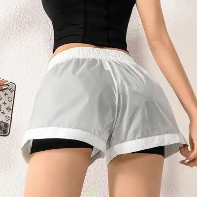 跑步女运动短裤防走光宽松速干轻薄透气瑜伽健身分离式多色穿搭裤