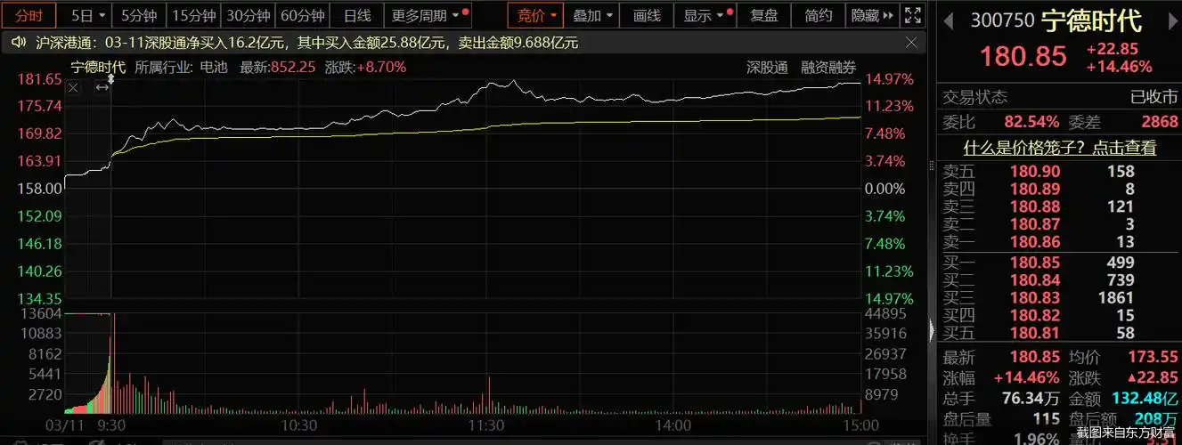 大涨1446宁德时代狂飙这217股也创年内新高