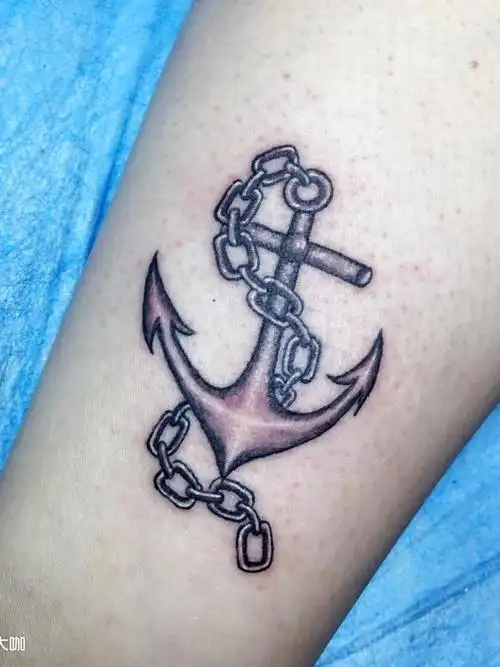 船锚_纹身图案手稿图片_李施莹的纹身作品集