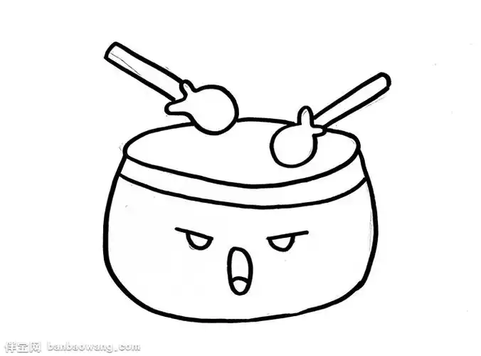 中国鼓怎么画简笔画大鼓简笔画图片带颜色