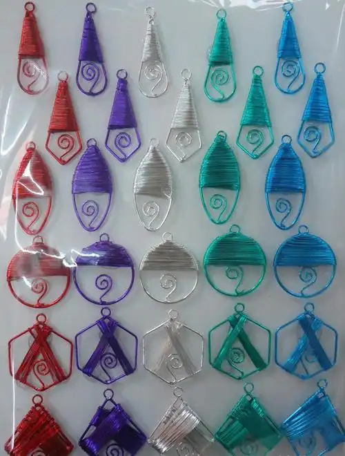 饰品配件--彩色饰品-纯手工制作铁丝配件-花形3