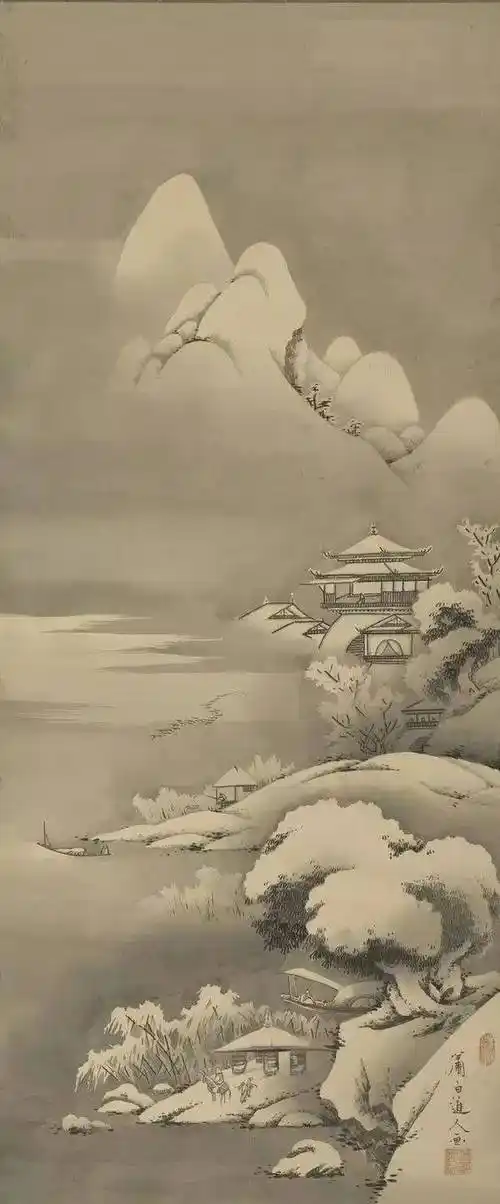 日本水墨画大师曾我萧白的作品,太美了