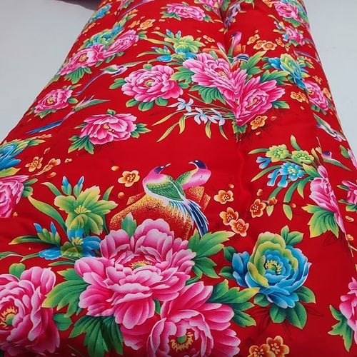 纯棉大花布被子全棉复古大花被80后怀旧回忆棉花被大红花布纯棉