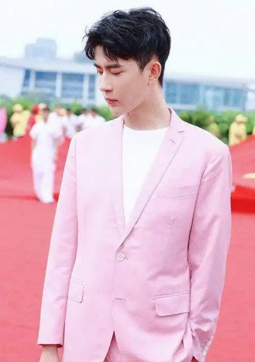 谁说男生不能穿粉红色男星粉色西装李现优雅肖战可爱