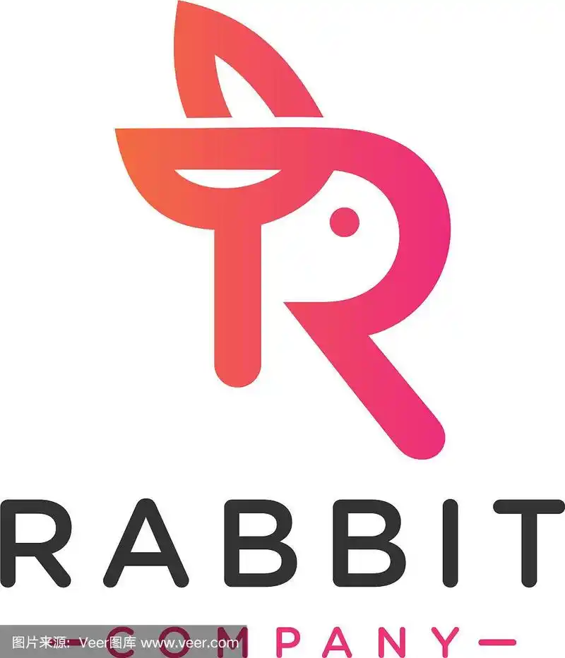 兔子标志设计与字母r