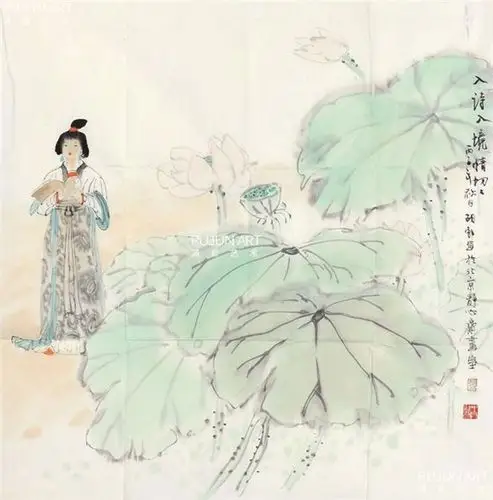 画家胡勃作品欣赏 工笔画名家——胡勃 中国工笔重彩人物画