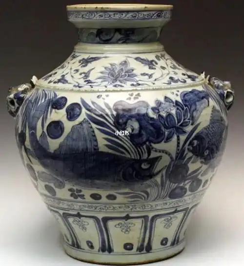 元青花虎头耳大罐