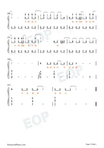 大海不再回来-抖音双手简谱预览3-钢琴谱文件(五线谱,双手简谱,数字谱