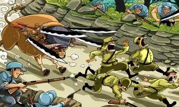 日本鬼子打仗简笔画