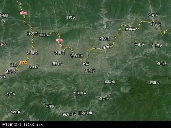 徽县高清卫星地图 - 徽县高清航拍地图 - 2020年徽县高清卫星地图