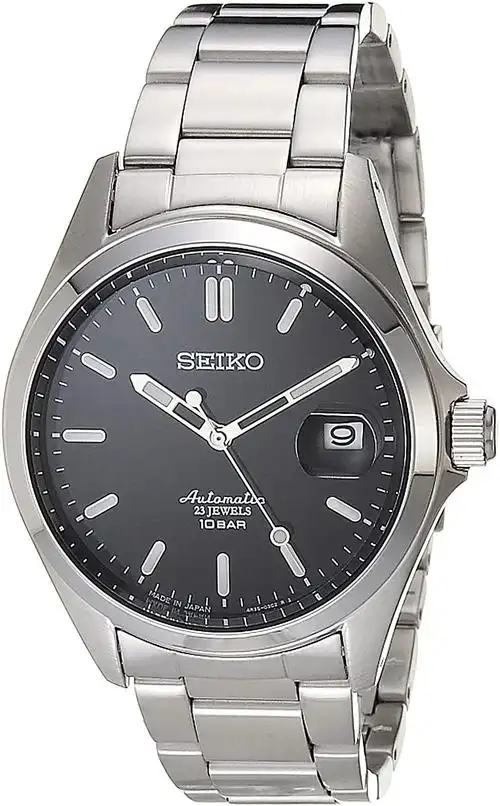seiko 精工 男士 日本机械自动手表,silver, black : 亚马逊中国