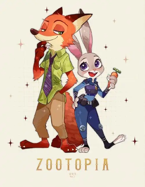 《疯狂动物城》角色尼克,朱迪本来就挺可爱!