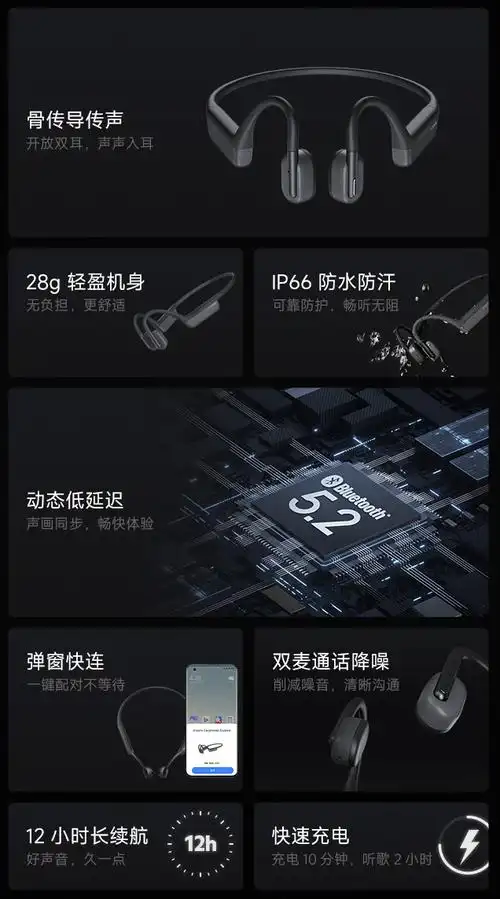 ip66防水防汗小米骨传导式运动蓝牙耳机449元京东发车