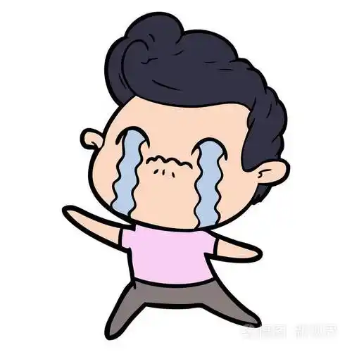 卡通人物哭泣的媒介例证