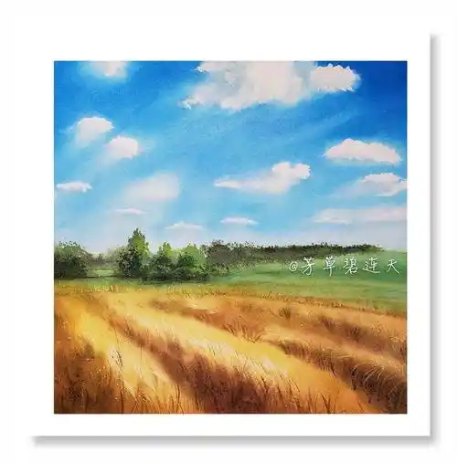 稻田水彩画稻田水彩画步骤