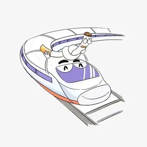 高铁彩色手绘图